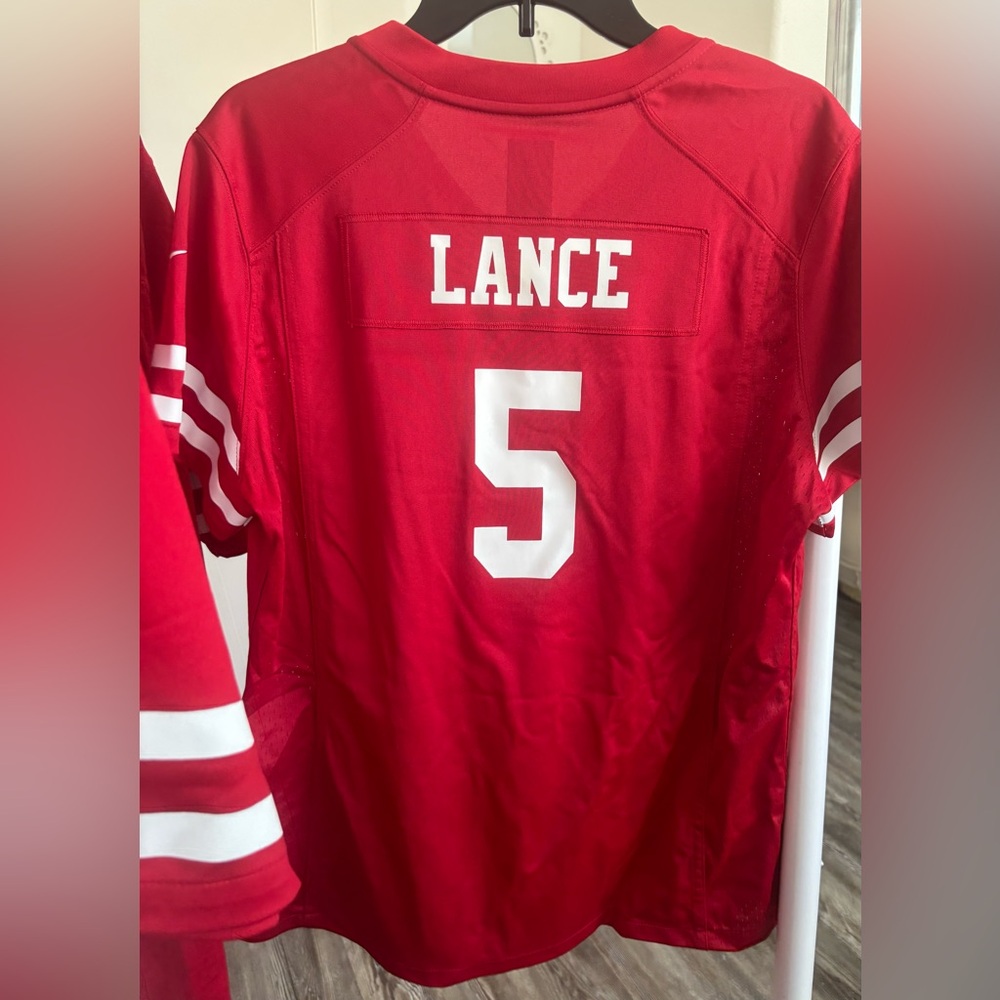 49ers Nike On Field Jersey XL #5 Trey Lance 75th Anniversary Patch - Picture 3 of 4